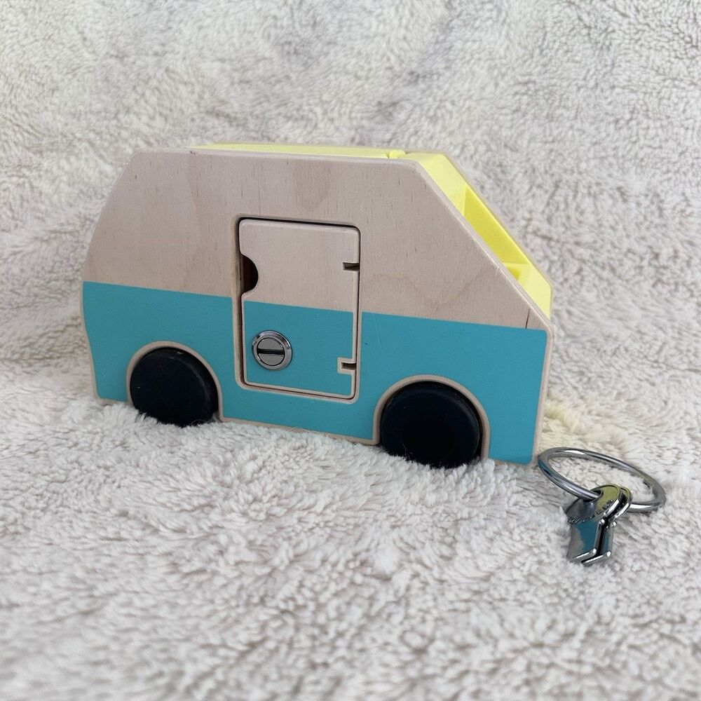 Lovevery Wooden Camper Van Toy Locking Doors Montessori Toddler Play
